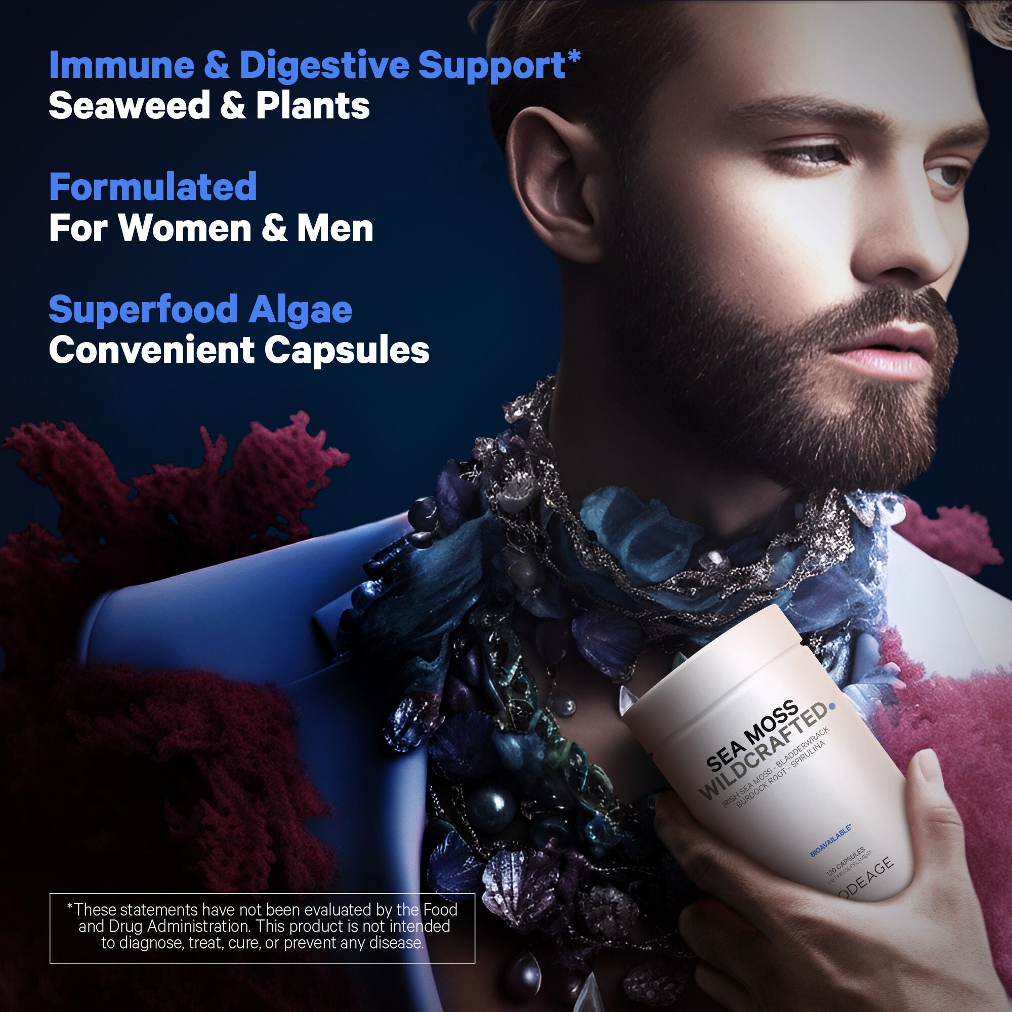 Wildcrafted Sea Moss - 120 Capsules (60 Servings)  | GNC